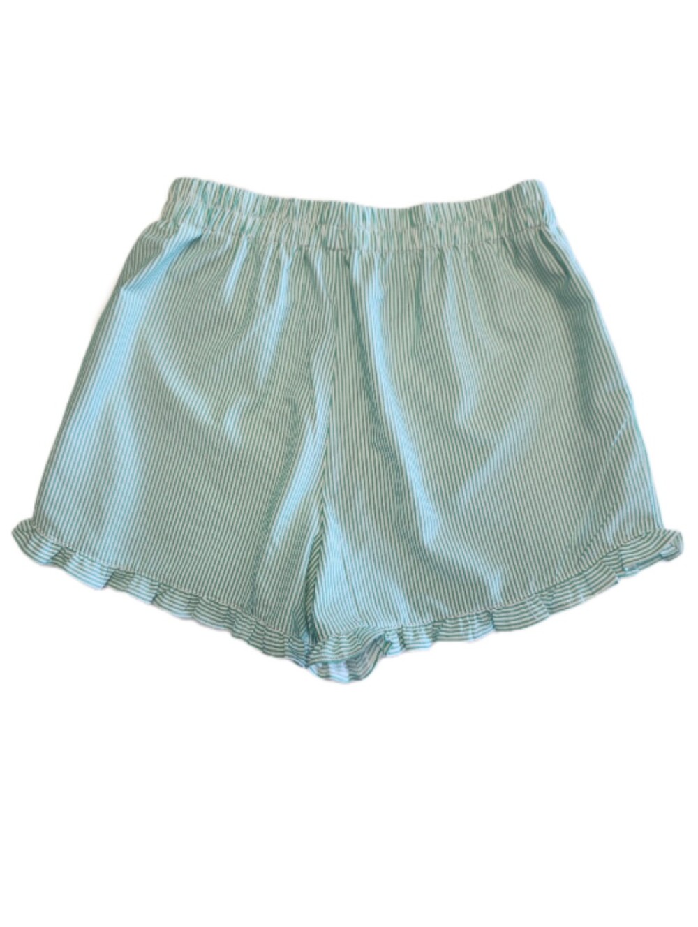 Pretty Garden Ruffled Green & White Striped Fashion Boxer Shorts, M - Picture 6 of 9